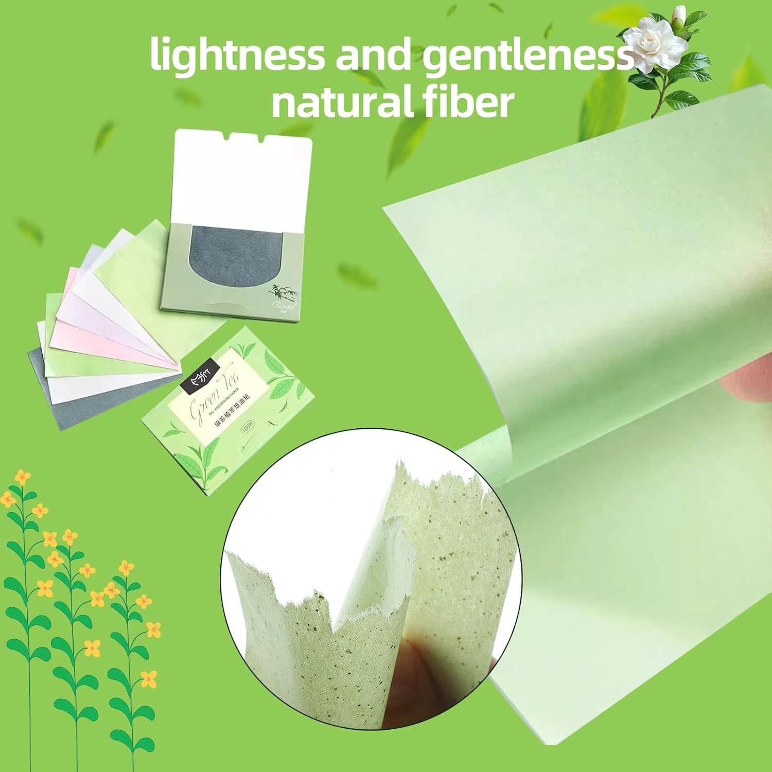 500 Pcs Facial Oil Blotting Paper Facial Skin Care Oil Control Film Oil Absorbing Sheets, Oil Blotting Sheets for Face Blotting Paper Oily Skin Control Film Oil Absorbing Sheets Unisex(5 Colors)