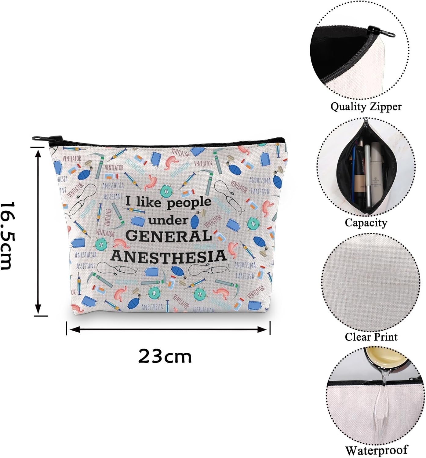 Anesthesiologist Gift Thank You Gift I like People under General Anesthesia Bag for Doctor (General Anesthesia CA)