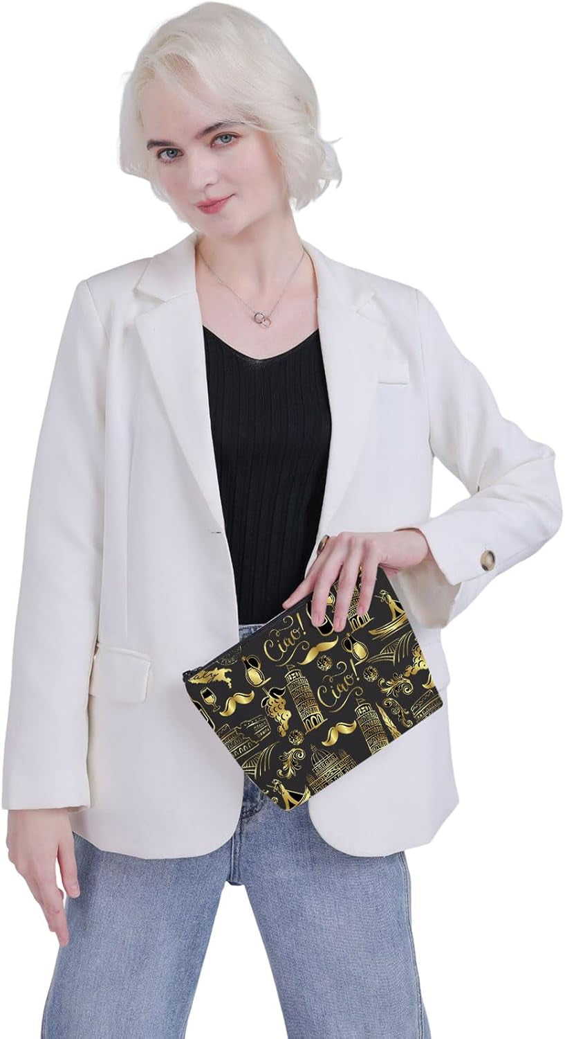 Italy Travel Gift Italy Merchandise Gift Traveller Zipper Pouch Makeup Bag (Italy Bag CA)